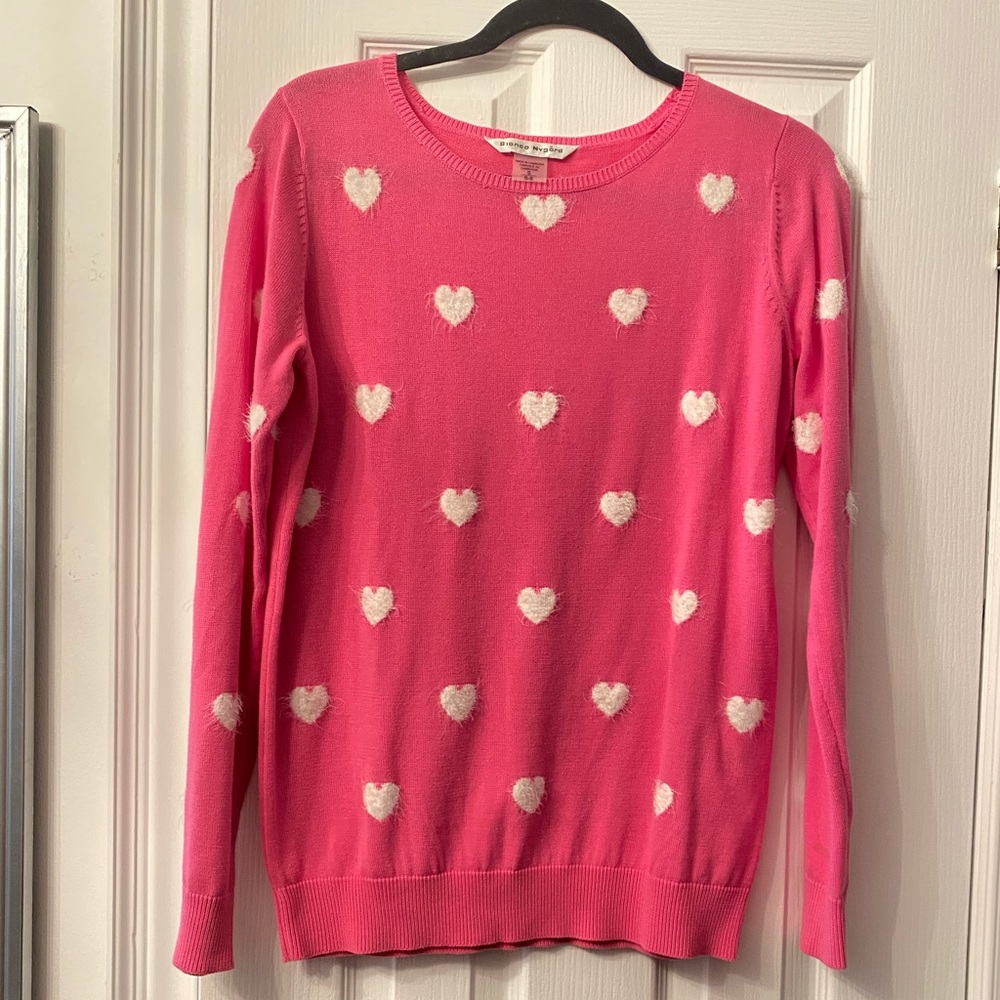 Pink & White Heart Sweater